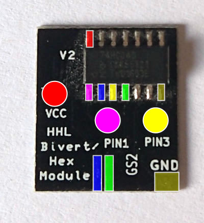 Board with signals marked with colours